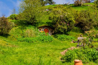 Hobbiton köyü. Matamata, Yeni Zelanda.