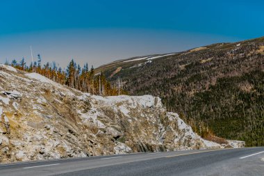 Yol kenarından manzaralı. Gros Morne Ulusal Parkı, Newfoundland, Kanada