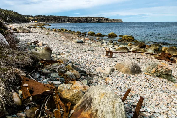 Wrak Ethie Plaży Park Narodowy Gros Morne Nowa Fundlandia Kanada — Zdjęcie stockowe