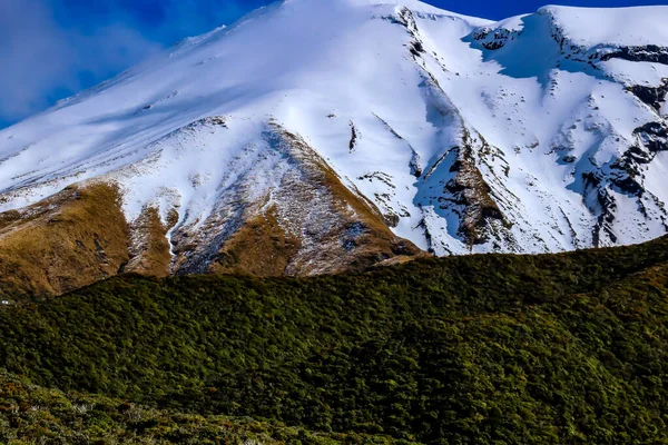 Άποψη Του Χιονιού Στο Όρος Ταρανάκη Εθνικό Πάρκο Egmont Ταρανάκη — Φωτογραφία Αρχείου