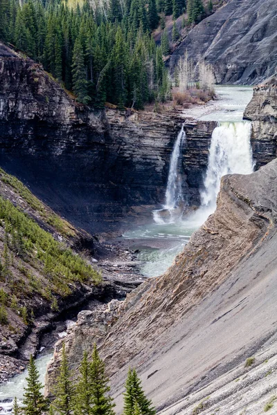 Olika Vyer Över Ram Falls Ram Falls Provinspark Alberta Kanada — Stockfoto