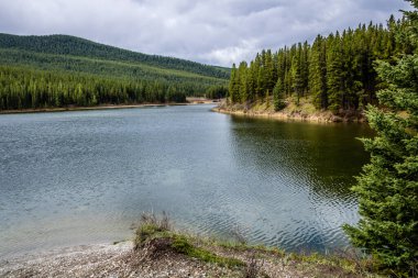 Gölde geçen bahar günlerinde. Peppers Gölü İl Rekreasyon Bölgesi, Alberta, Kanada