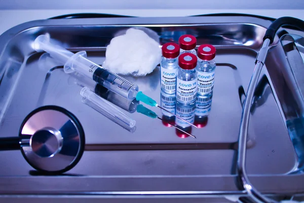 Pacote Vacina Hospitalar Covid Para Pacientes Todo Mundo — Fotografia de Stock