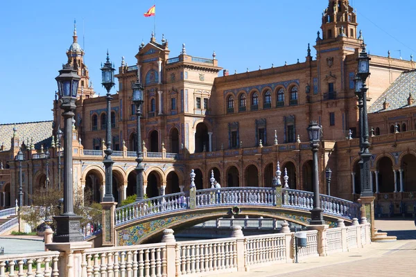 Detalle Del Monumento Plaza España Sevilla Desde Exposición Universal 1929 —  Fotos de Stock