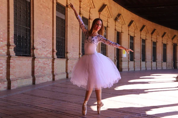 Ballerino Balletto Classico Che Balla Diverse Posizioni Balletto Ballerina Indossa — Foto Stock