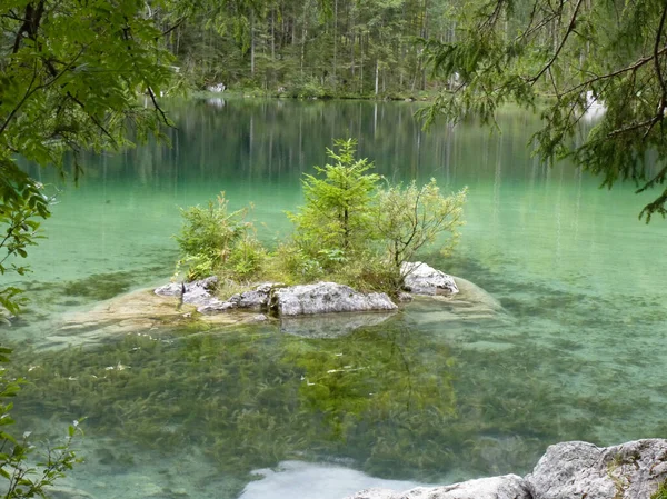 Kristallklares Wasser Einem Bergsee Den Bayerischen Alpen — Stockfoto