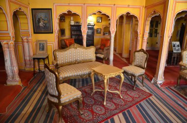 Rajasthan 'da bir mihracenin oturma odası.