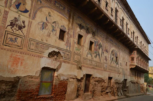 Ohromující Architektura Offside Turistických Stezek Haveli Regionu Shekhawati Rajasthan Indie — Stock fotografie