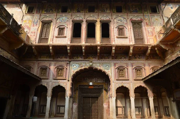 Ohromující Architektura Offside Turistických Stezek Haveli Regionu Shekhawati Rajasthan Indie — Stock fotografie