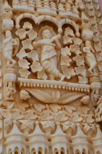 Beautiful Marble Carving Karni Mata Temple Rats Deshnoke Rajasthan — Stock Photo, Image