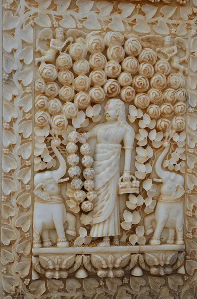Bela Escultura Mármore Karni Mata Templo Ratos Deshnoke Rajasthan — Fotografia de Stock