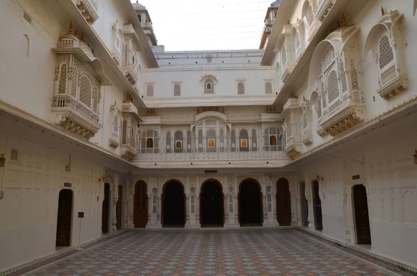 Pátio Branco Junagarh Forte Bikaner Rajastão — Fotografia de Stock