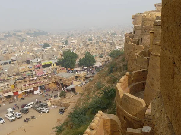 Hoch Über Der Neuen Stadt Jaisalmer Fort Rajasthan — Stockfoto