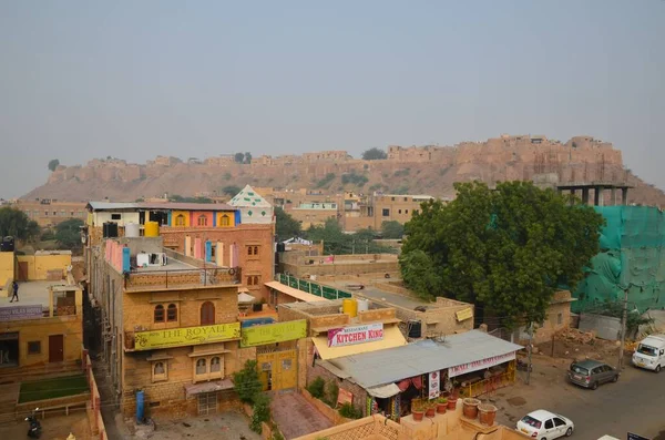 Jaisalmer Kalesinin Silüeti Rajasthan — Stok fotoğraf