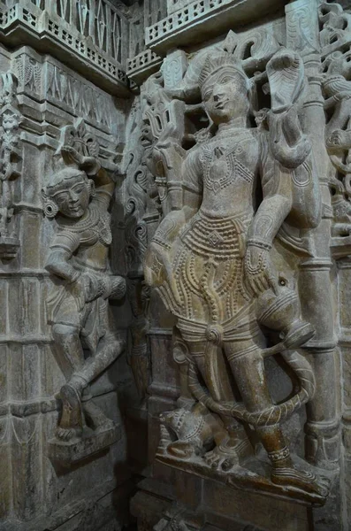 Obra Prima Alvenaria Fina Templo Jain Jaisalmer — Fotografia de Stock