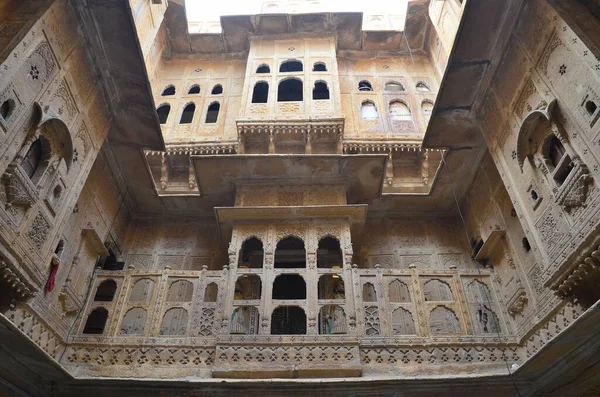 Innenhof Eines Palastes Jaisalmer Rajasthan — Stockfoto