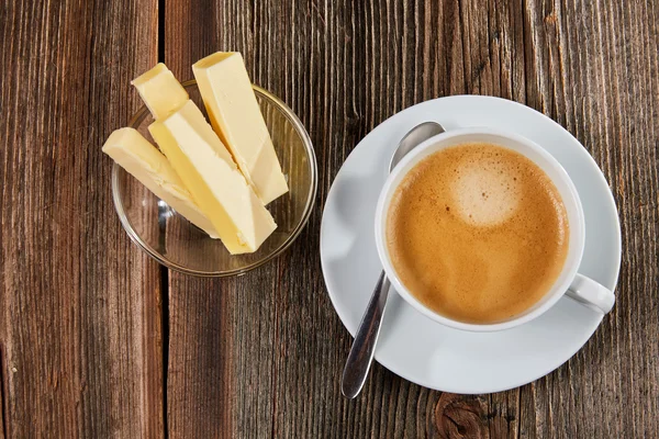 Café à prova de balas em uma xícara branca — Fotografia de Stock