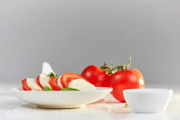 Healthy caprese salad as background with copyspace — Stock Photo, Image
