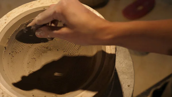 Potter Working Clay Clay Processing — Stock Photo, Image