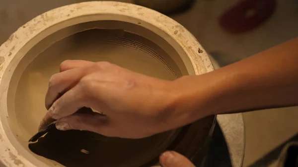 Potter Working Clay Clay Processing — Stock Photo, Image