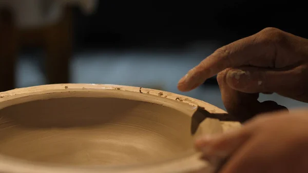 Potter Working Clay Clay Processing — Stock Photo, Image