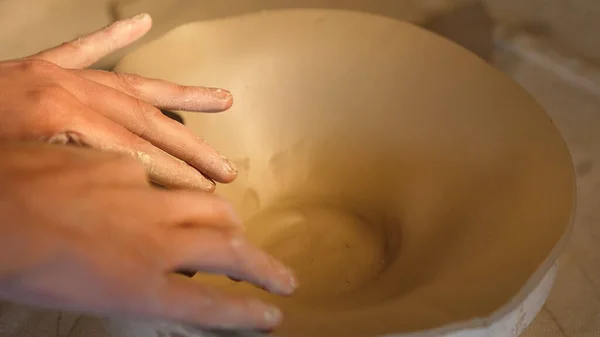 Potter Working Clay Clay Processing — Stock Photo, Image