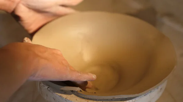 Potter Working Clay Clay Processing — Stock Photo, Image