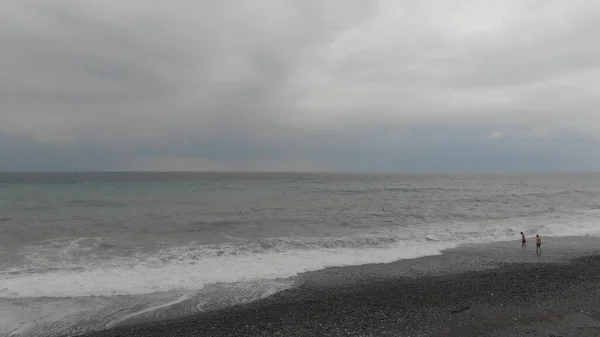 Hermoso Mar Negro Ondulado Desde Arriba — Foto de Stock