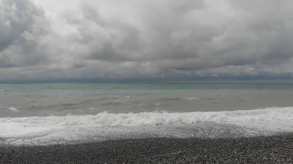 Belle Mer Noire Ondulée Haut — Photo