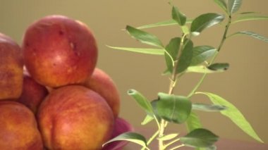 Tatlı ve lezzetli şeftaliler.