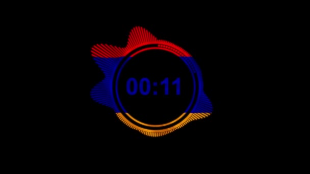 Один Хвилинний Таймер Прапором Вірменії — стокове відео