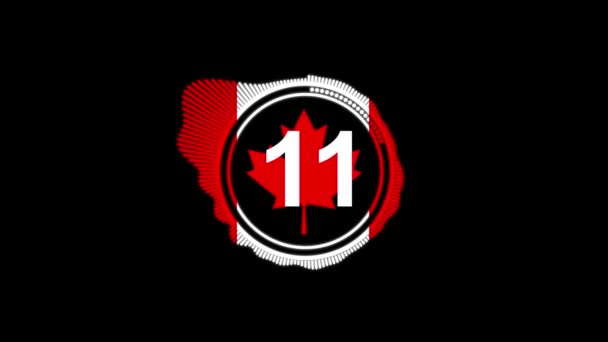 加拿大国旗一分钟定时器 — 图库视频影像