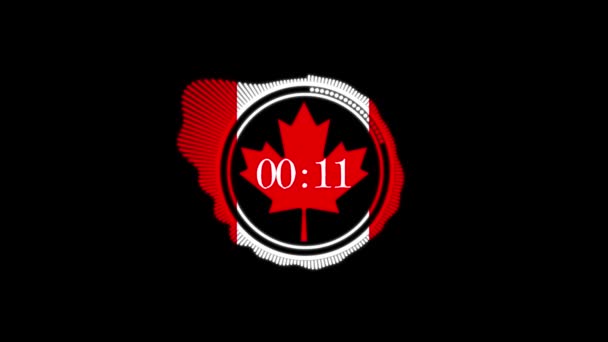 One Minute Timer Flag Canada — Stock Video