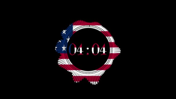 Fünf Minuten Countdown Mit Der Flagge Der Vereinigten Staaten — Stockvideo