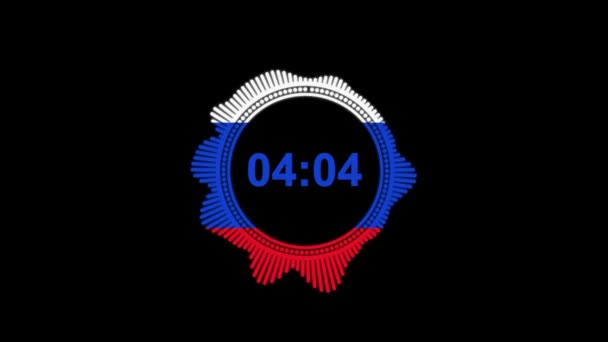 Temporizador Cinco Minutos Com Bandeira Rússia — Vídeo de Stock