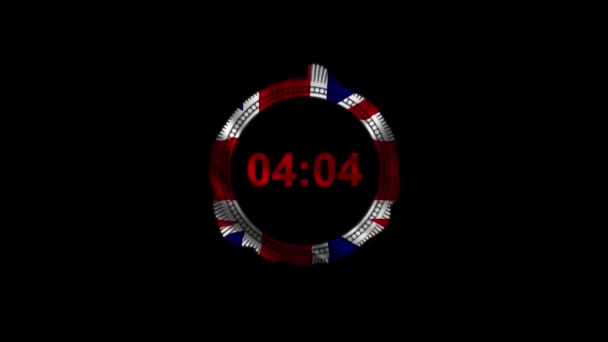 Five Minute Timer Flag United Kingdom — Stock video