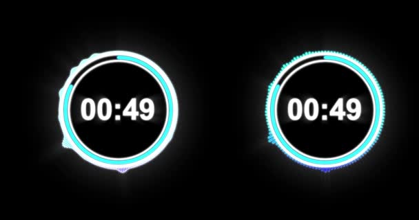 Jedna Minuta Odliczania Elektrycznego Neonu Dwie Jednym — Wideo stockowe