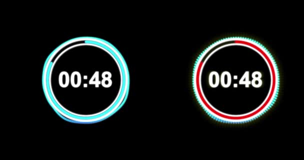 Compte Rebours Électrique Néon Une Minute Deux — Video