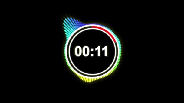 Eine Minute Farbton Neon Elektro Timer — Stockvideo