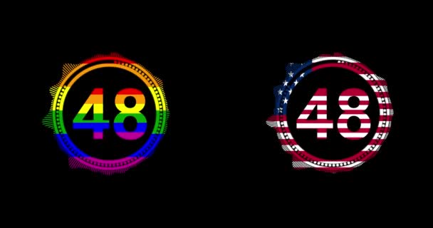 Χρονοδιακόπτης Ενός Λεπτού Pride Flag Lgbt Και Flag Usa Δύο — Αρχείο Βίντεο