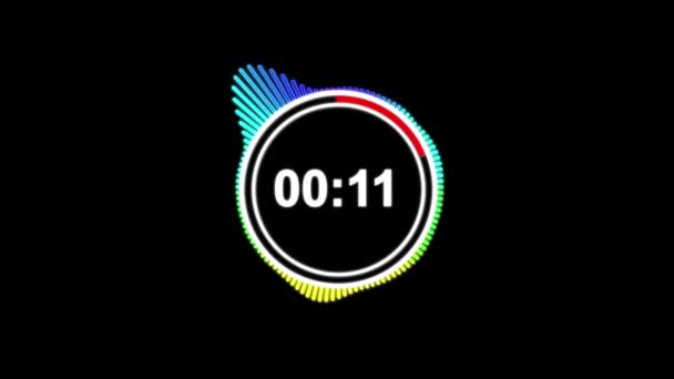 Een Minuut Tint Neon Elektrische Timer — Stockvideo