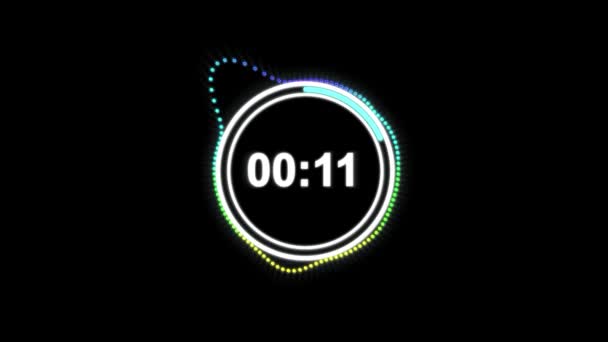 Een Minuut Tint Neon Elektrische Timer — Stockvideo