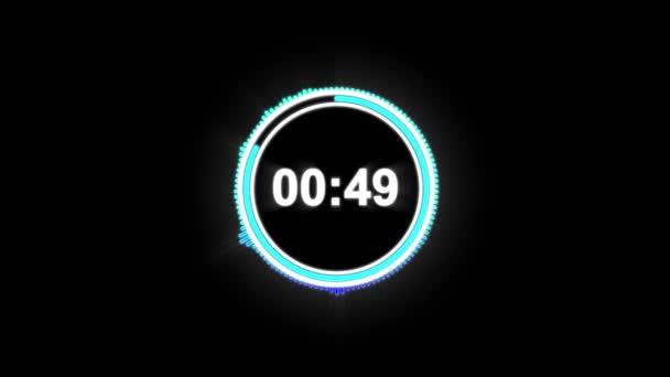 Eine Minute Neonfarbener Countdown — Stockvideo