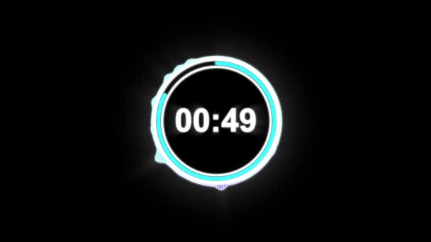 Eine Minute Neonfarbener Countdown — Stockvideo