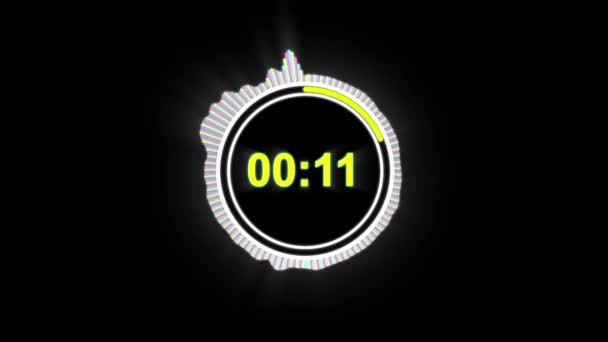 Een Minuut Tint Neon Elektrische Timer — Stockvideo