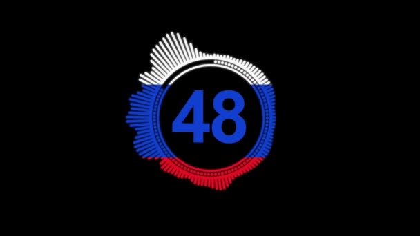 Eine Minute Countdown Mit Der Flagge Russlands — Stockvideo