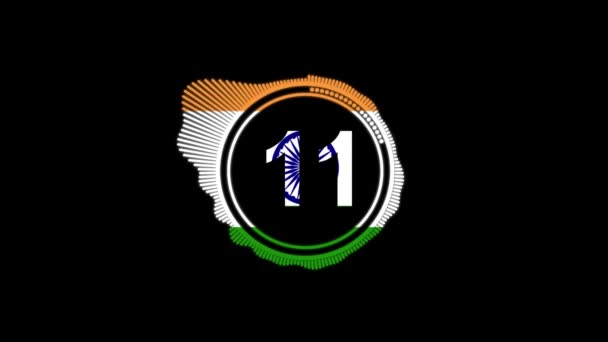 Один Хвилинний Таймер Прапором Індії — стокове відео