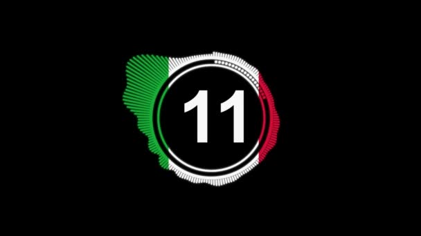 イタリアの旗で1分のタイマー — ストック動画