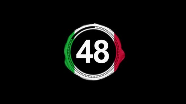 Contagem Regressiva Minuto Com Bandeira Itália — Vídeo de Stock