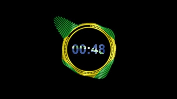 Eine Minute Countdown Mit Der Flagge Brasiliens — Stockvideo